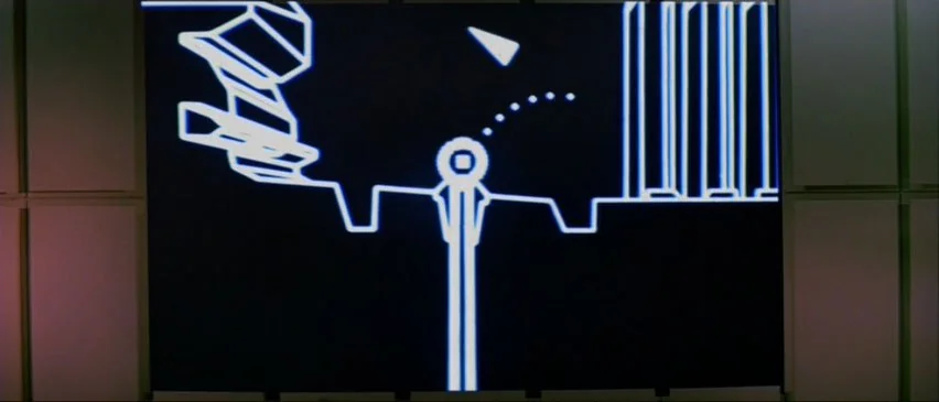 Death Star targeting computer screen showing the ventilation shaft
